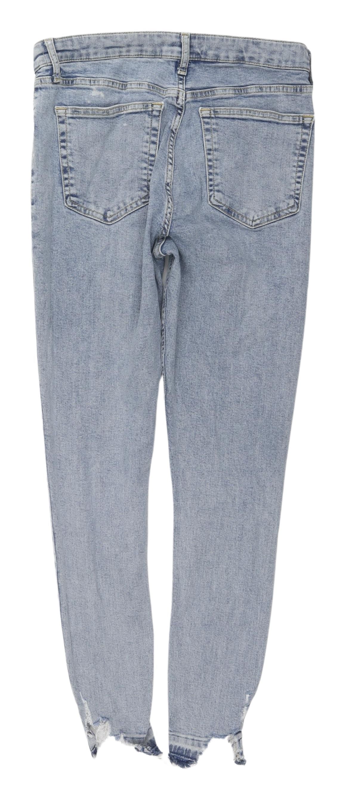 Topshop Women's Blue Skinny Jeans - Size 32