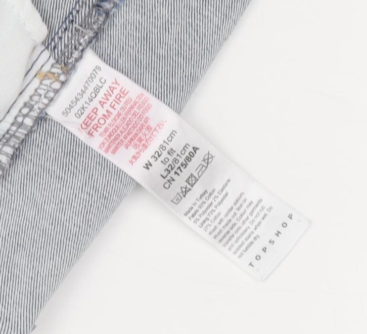 Topshop Women's Blue Skinny Jeans - Size 32