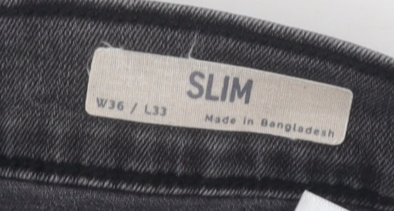 Marks and Spencer Men's Slim Grey Jeans - XL 36/33