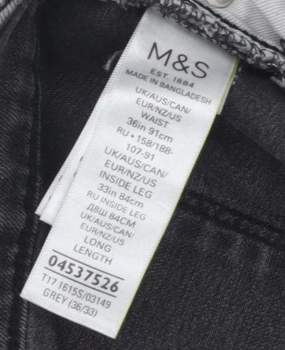 Marks and Spencer Men's Slim Grey Jeans - XL 36/33