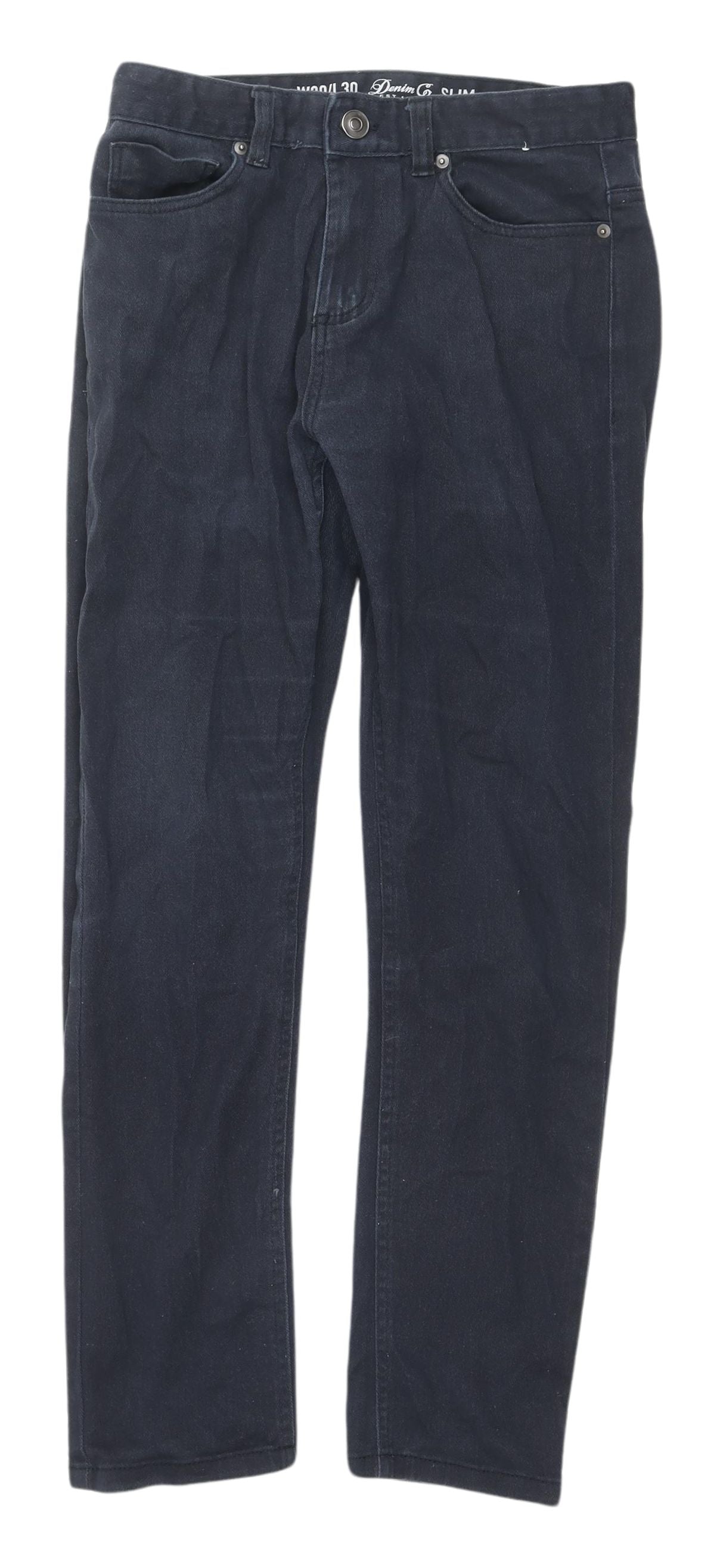 Denim Co. Men's Slim Blue Jeans with Stretch, Size M