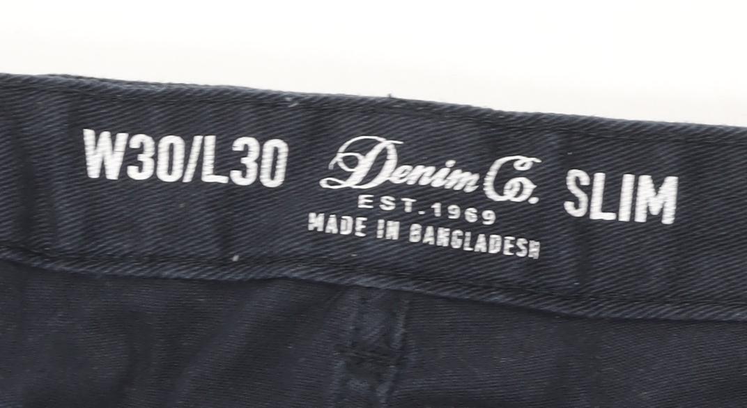 Denim Co. Men's Slim Blue Jeans with Stretch, Size M