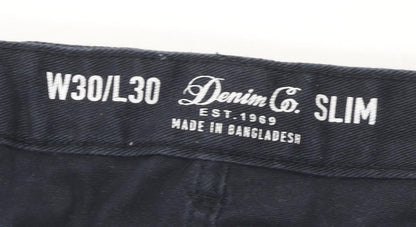 Denim Co. Men's Slim Blue Jeans with Stretch, Size M
