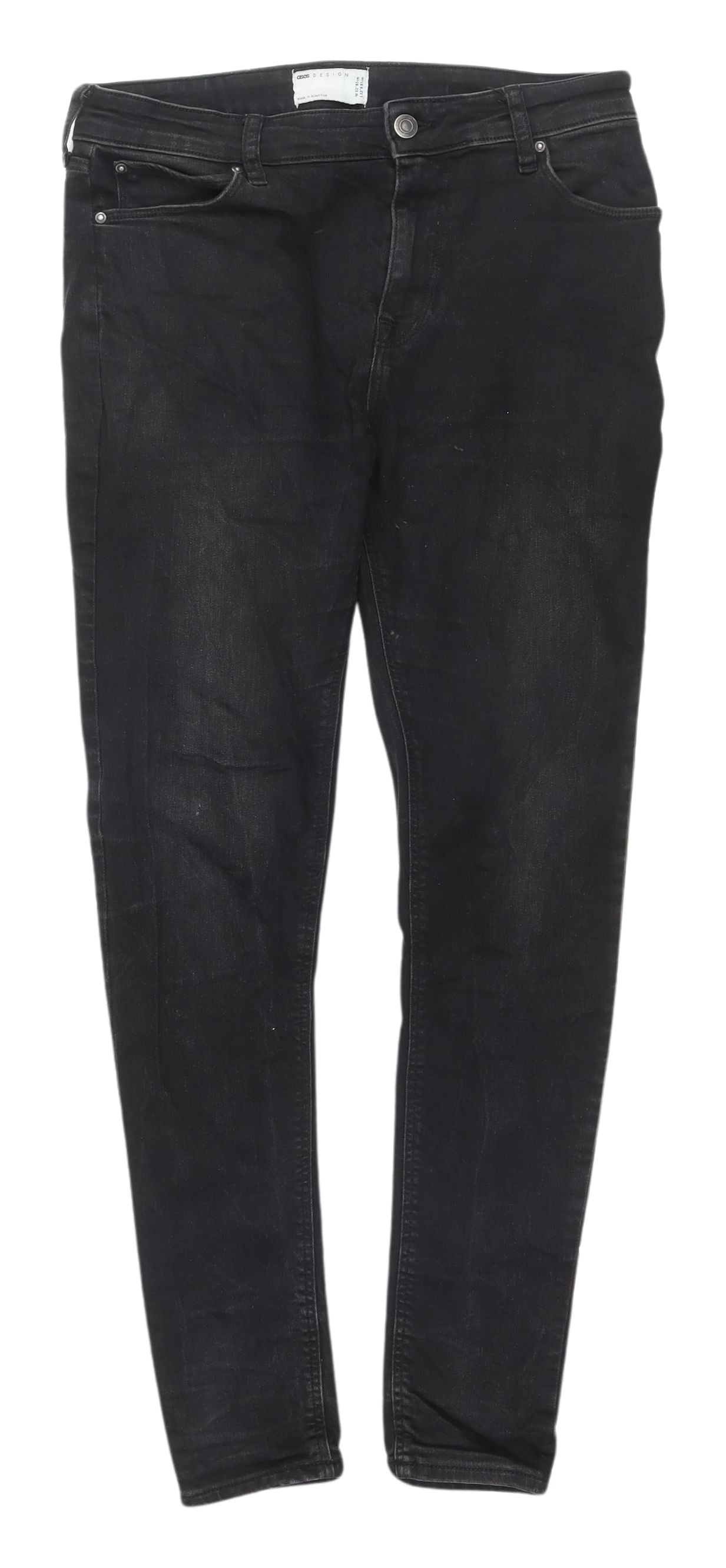 Womens UK Size 32 ASOS DESIGN Slim Fit Skinny Black Jeans