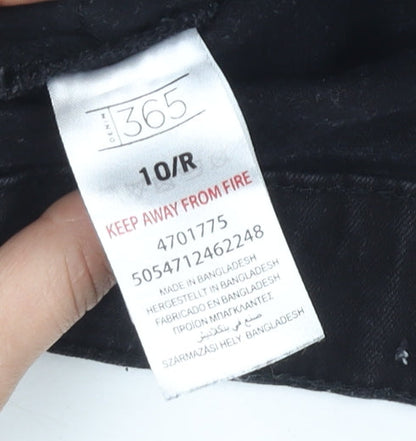 Denim 365 Women's Black Skinny Jeans - Size 10, Mid-Rise, Stretch