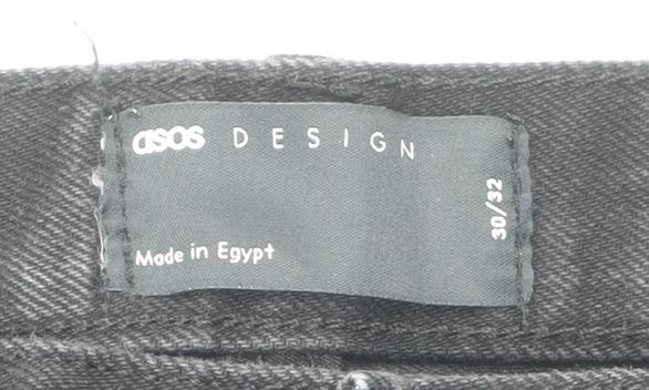 ASOS Men's Black Straight Jeans, 30 Waist, 32 Leg