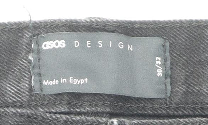 ASOS Men's Black Straight Jeans, 30 Waist, 32 Leg