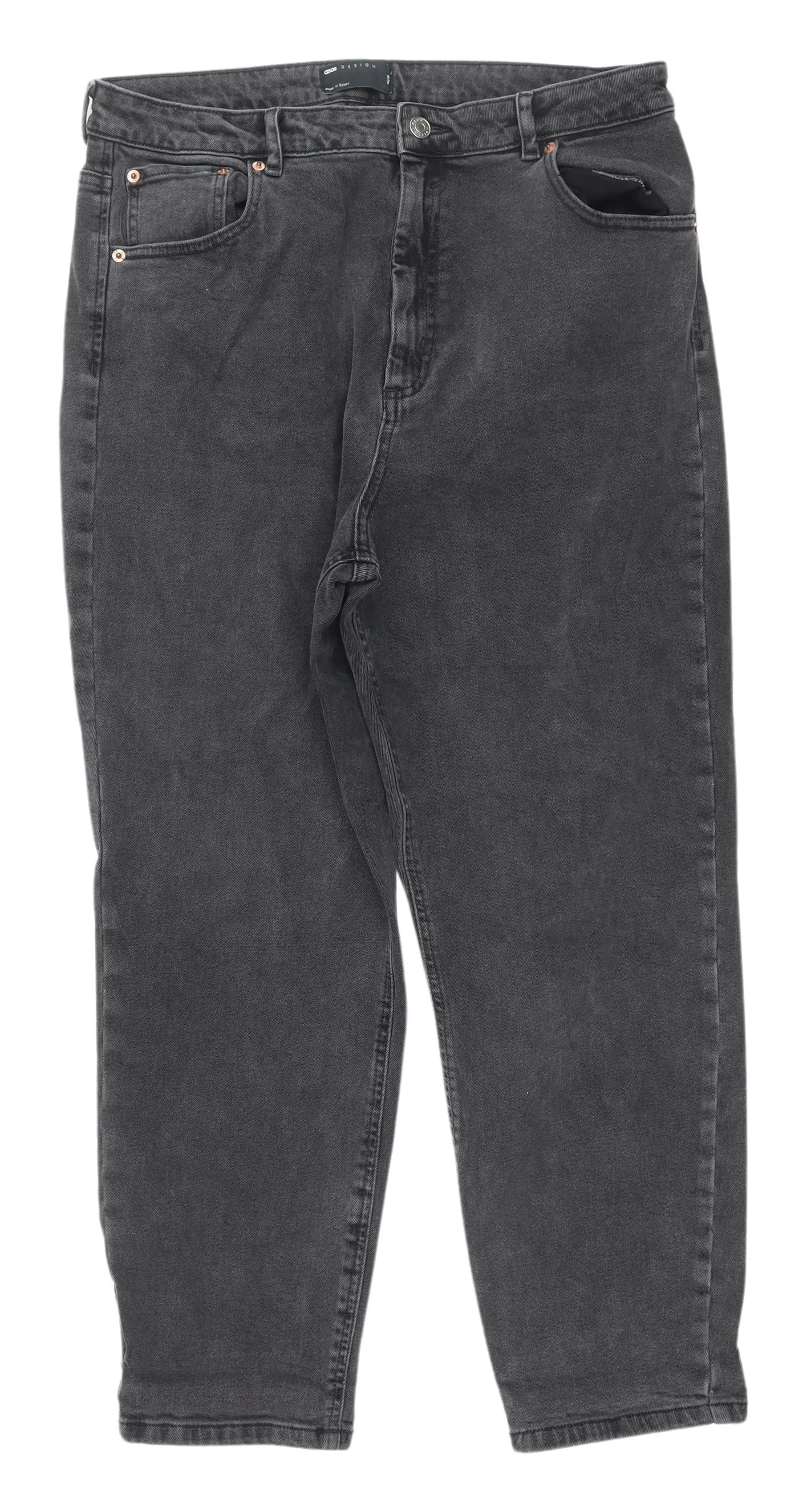 ASOS DESIGN Men's Black Straight Jeans, 34, Denim