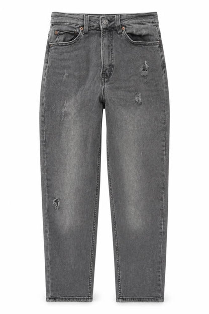 Womens UK Size 10 H&M Relaxed Fit Straight Grey Jeans