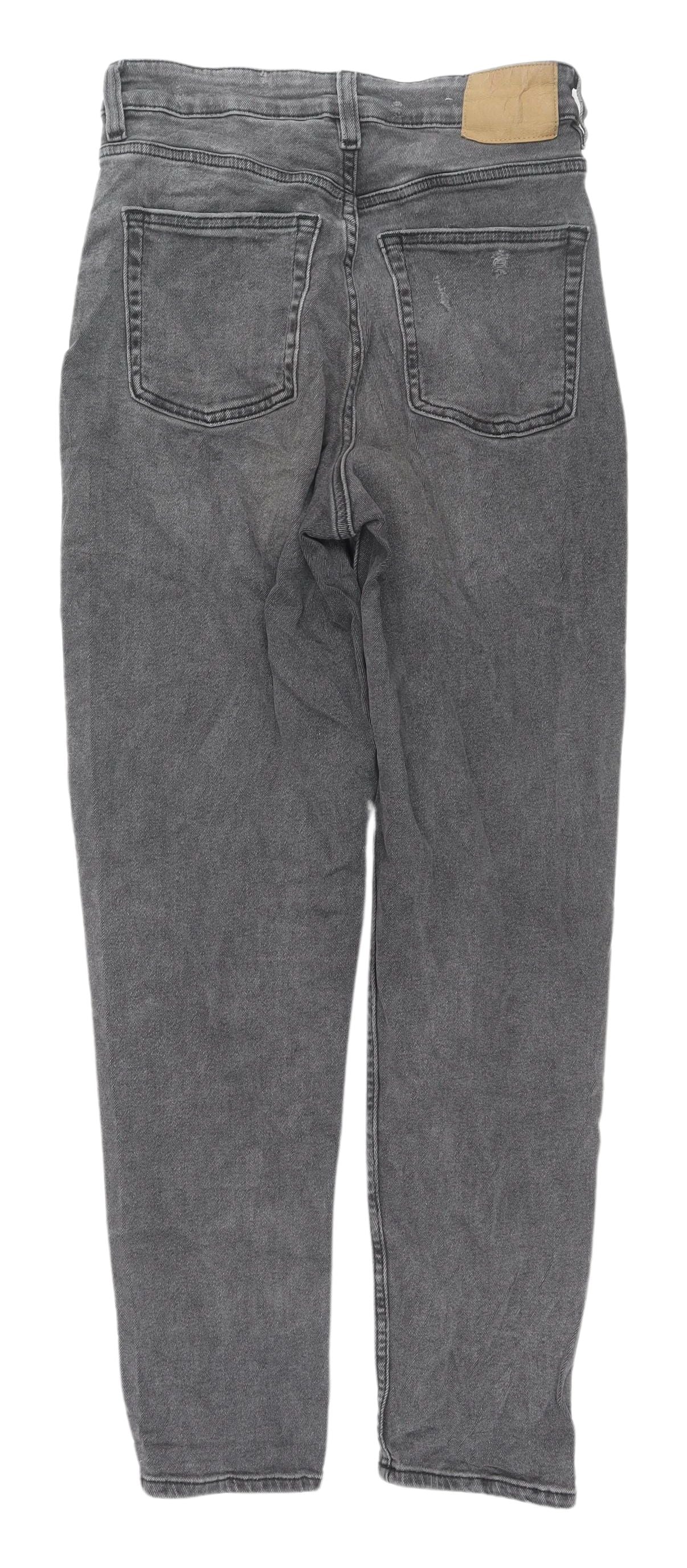 Womens UK Size 10 H&M Relaxed Fit Straight Grey Jeans