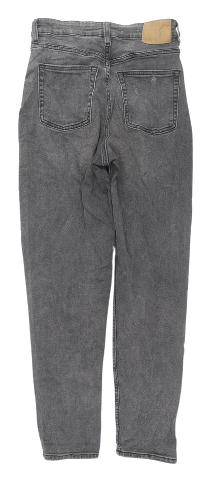 Womens UK Size 10 H&M Relaxed Fit Straight Grey Jeans