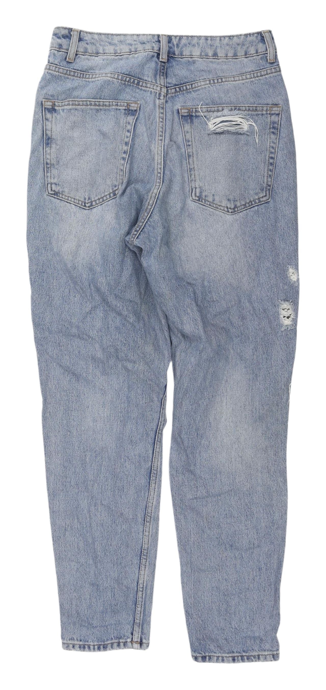 Topshop Women’s Blue Distressed Mom Jeans Size 10