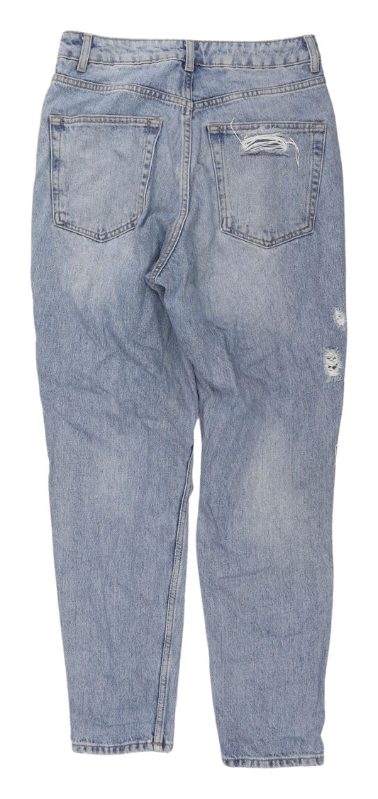 Topshop Women’s Blue Distressed Mom Jeans Size 10