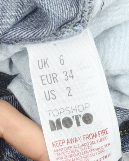 Topshop Women's Blue Cut-Off Denim Shorts UK 6