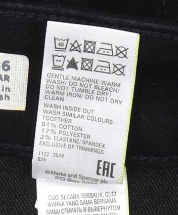 Womens UK Size 16 Marks and Spencer Regular Fit  Black Jeans
