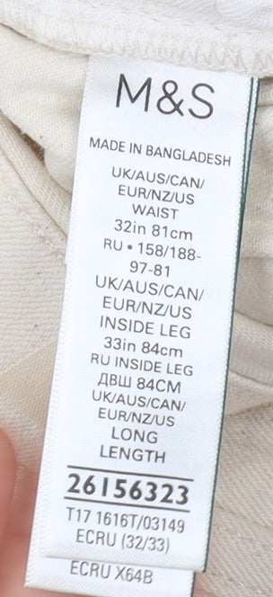 Marks and Spencer Mens Ivory Denim Jeans 32