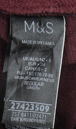 Womens UK Size 6 Marks and Spencer  Ankle Red Leggings