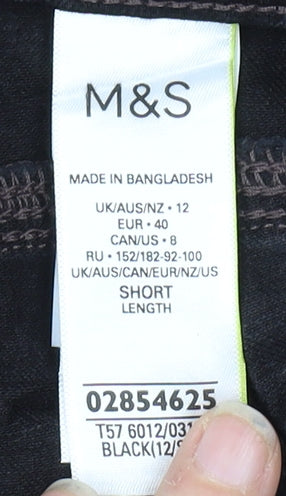 Womens UK Size 12 Marks and Spencer Regular Fit Skinny Black Jeans