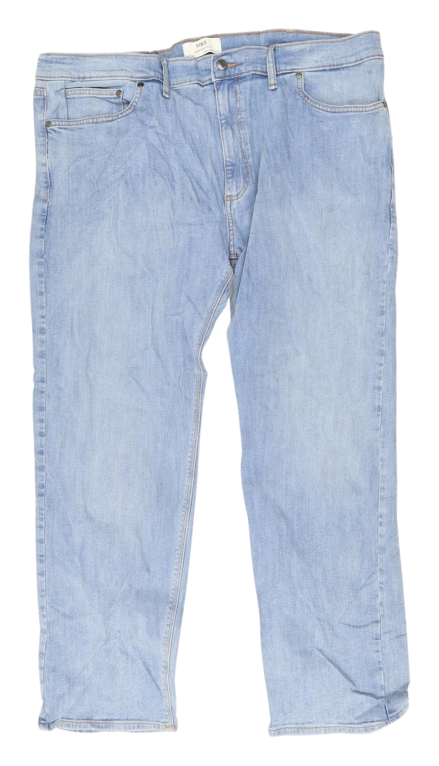 Marks and Spencer Men's Blue Straight Jeans 40
