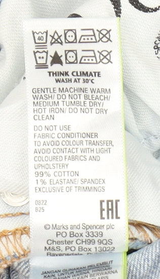 Marks and Spencer Men's Blue Straight Jeans 40