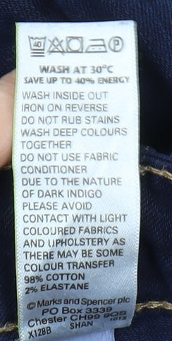 Womens UK Size 10 Marks and Spencer Slim Fit Skinny Blue Jeans