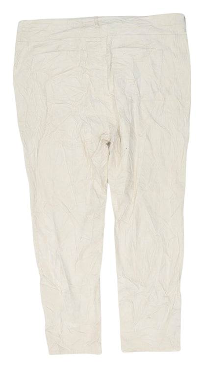 Womens UK Size 24 Marks and Spencer Regular Fit  Ivory Trousers