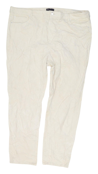 Womens UK Size 24 Marks and Spencer Regular Fit  Ivory Trousers