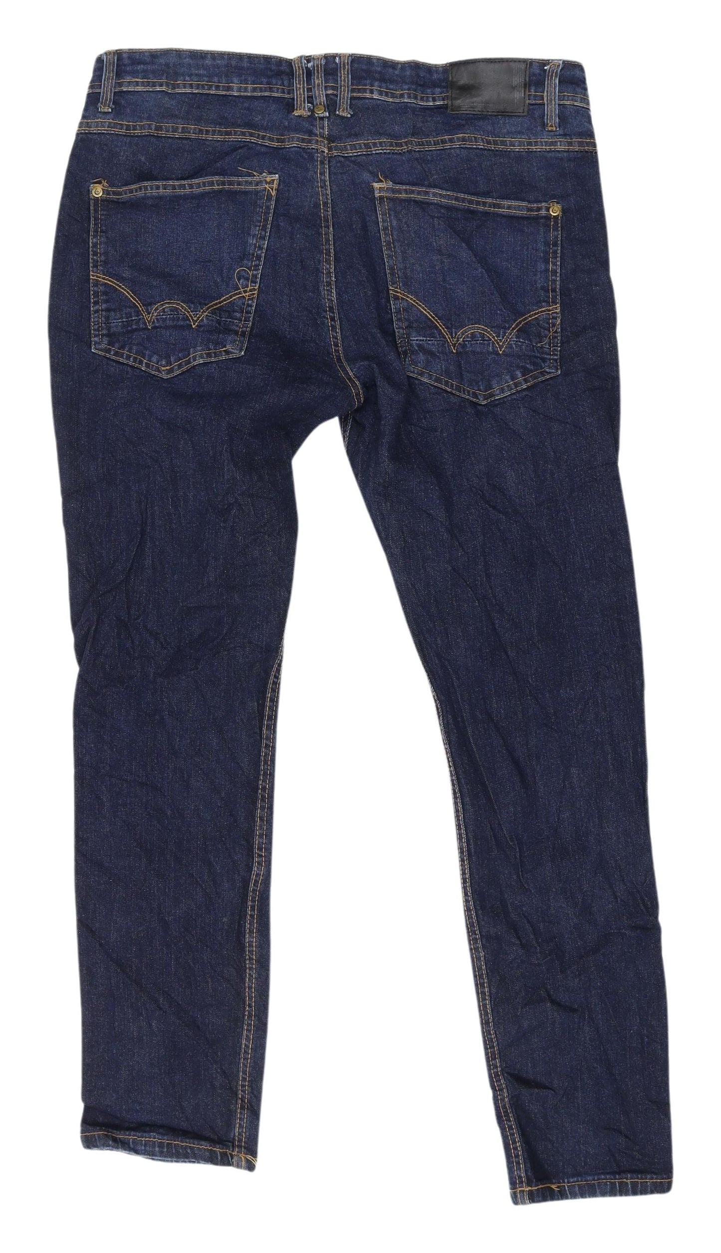 Duck and Cover Men's Blue Straight Jeans L 34 In Leg