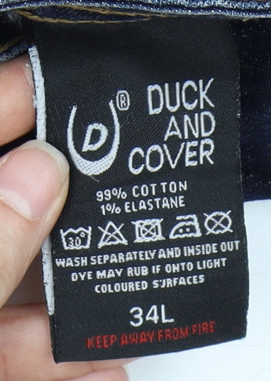 Duck and Cover Men's Blue Straight Jeans L 34 In Leg