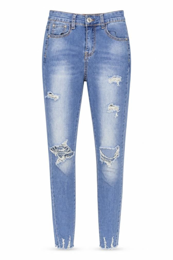 Womens UK Size 8 Miss RJ Regular Fit Ankle Blue Jeans