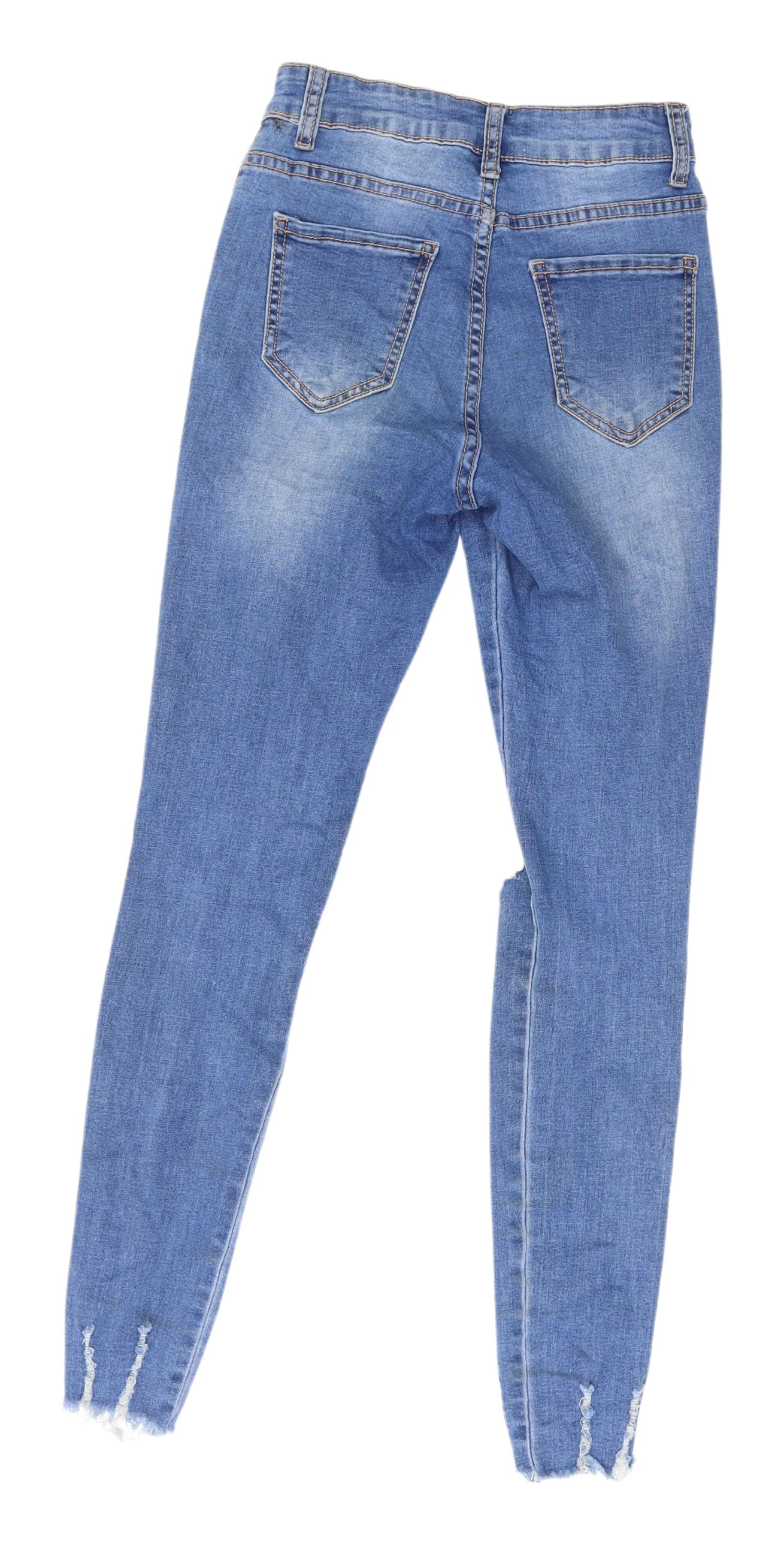 Womens UK Size 8 Miss RJ Regular Fit Ankle Blue Jeans