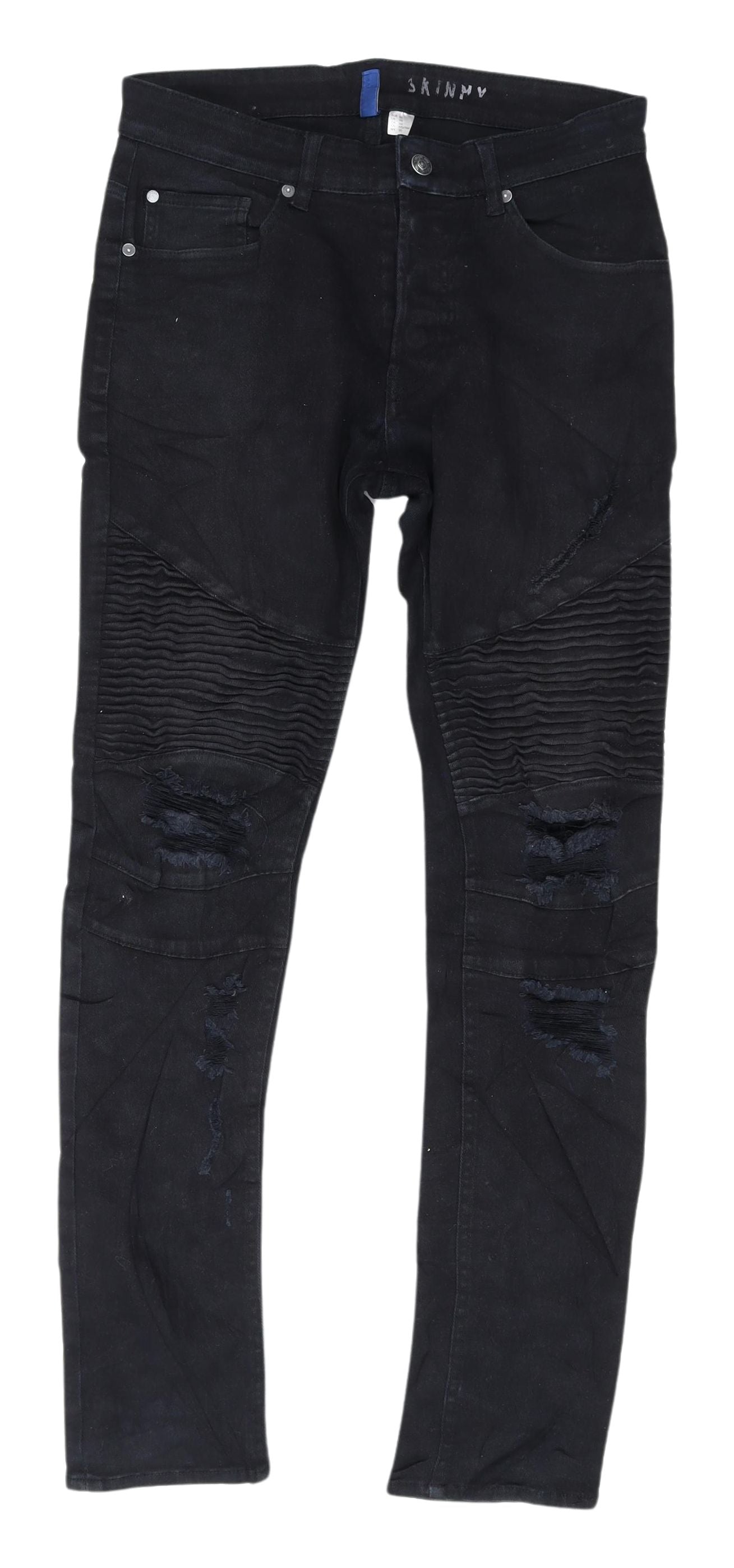 Womens UK Size 2 H&M Slim Fit Skinny Black Jeans
