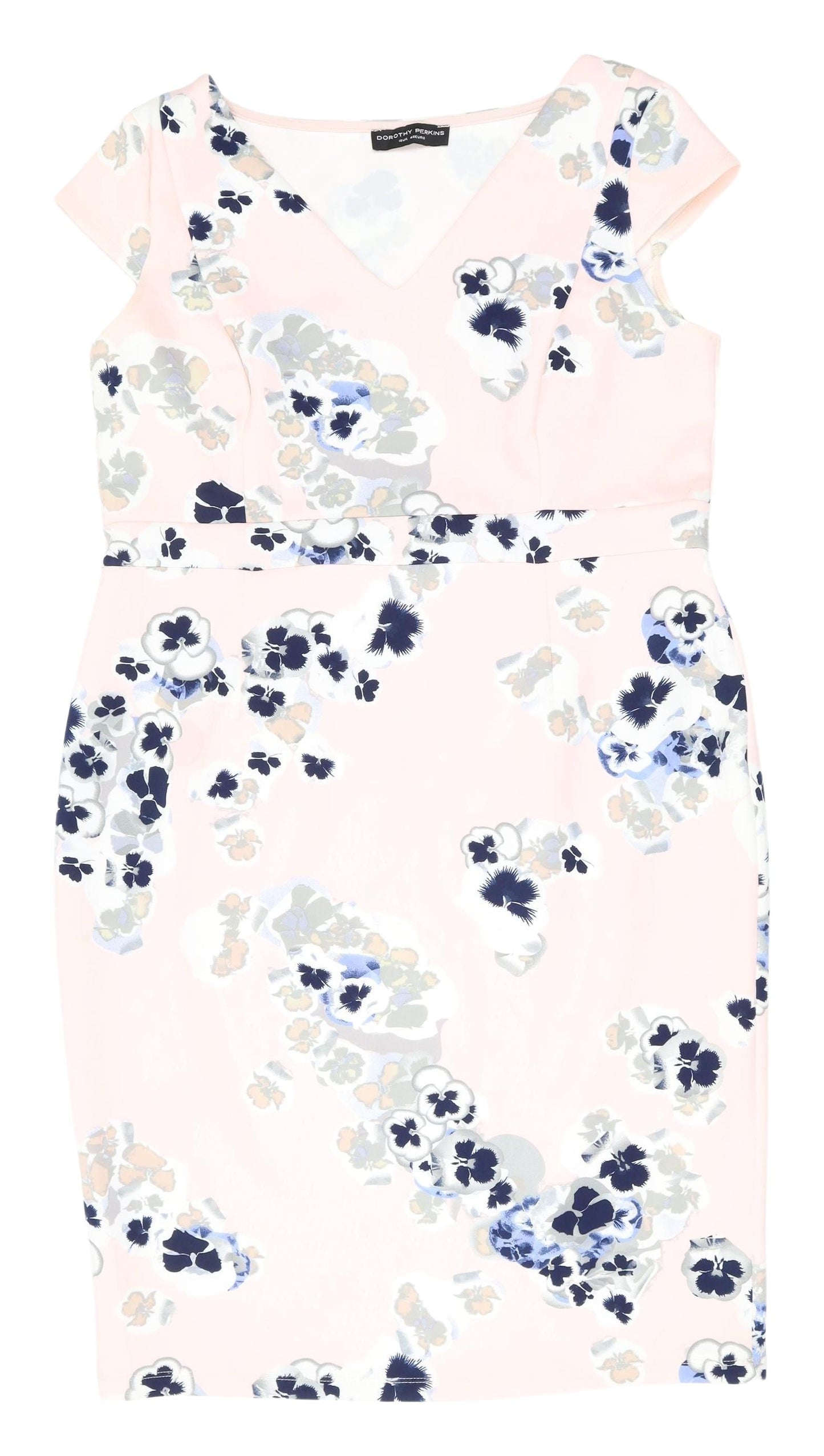 Dorothy Perkins Women's Pink Floral Knee Length Dress