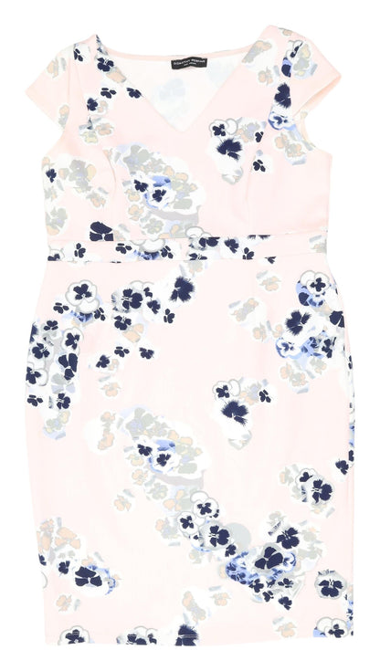 Dorothy Perkins Women's Pink Floral Knee Length Dress