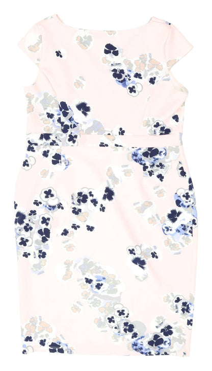 Dorothy Perkins Women's Pink Floral Knee Length Dress
