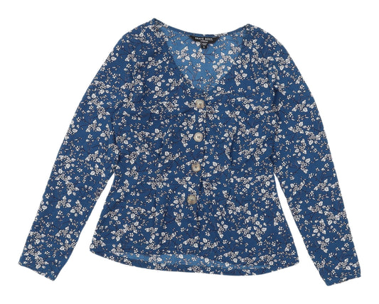 Womens UK Size S Brave Soul Blue Tunic Blouse