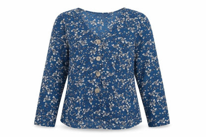 Womens UK Size S Brave Soul Blue Tunic Blouse