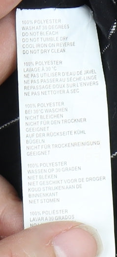 Boohoo Women's Black Striped Button-Up Shirt UK 14