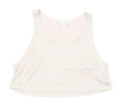 ASOS DESIGN Beige Cropped Tank Top, UK 6, Summer Casual
