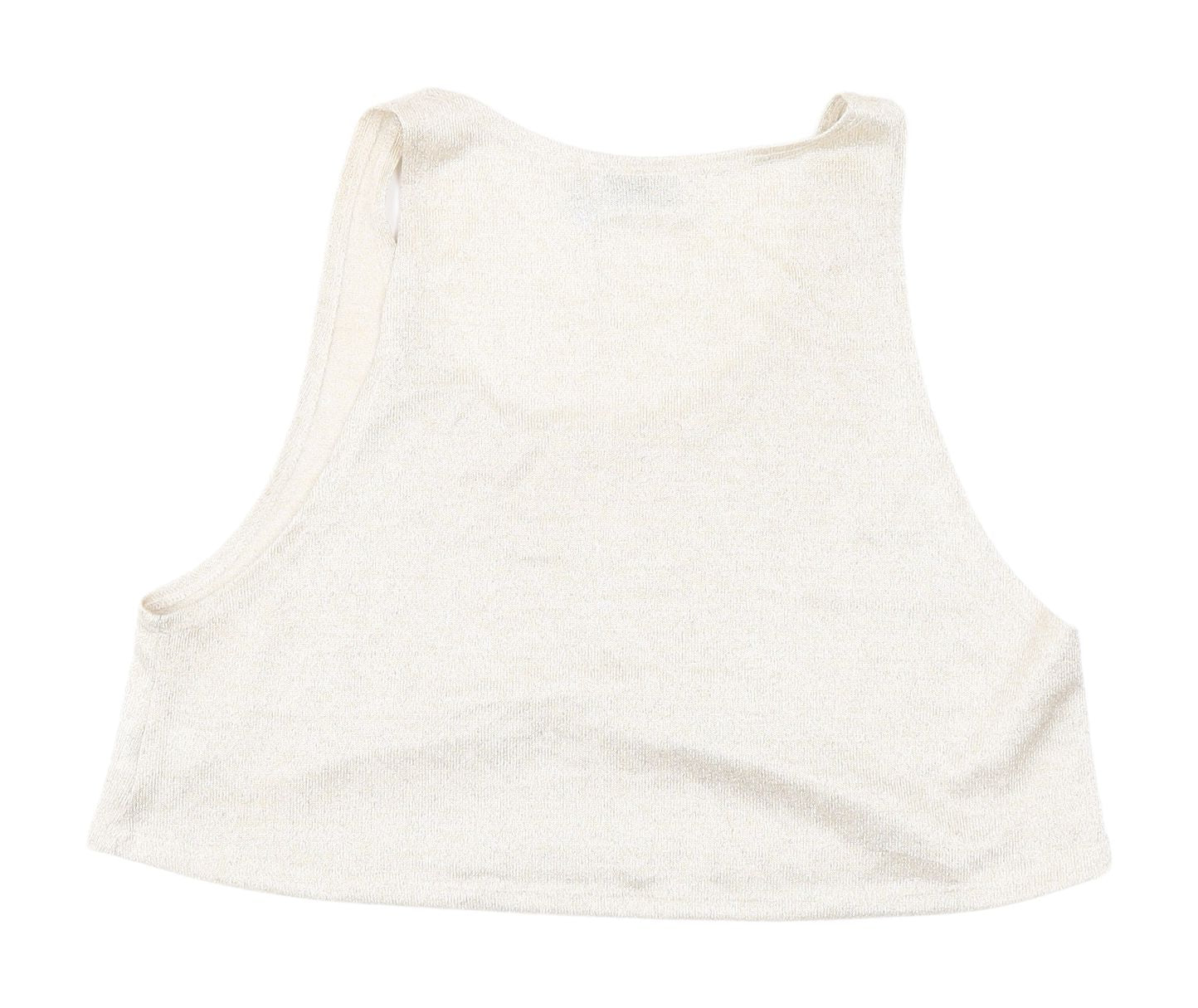 ASOS DESIGN Beige Cropped Tank Top, UK 6, Summer Casual