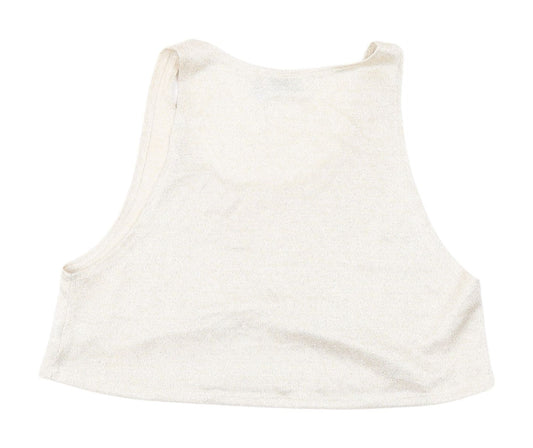 ASOS DESIGN Beige Cropped Tank Top, UK 6, Summer Casual