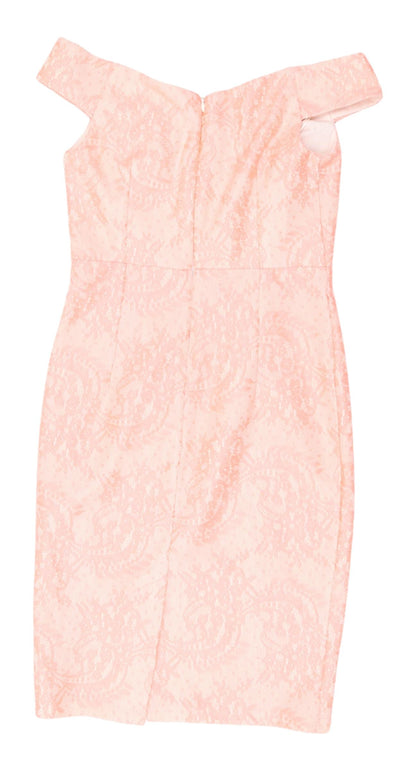 New Look Pink Floral Bodycon Dress, Women, Size 10