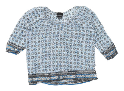 Womens UK Size M Cynthia Rowley Blue Tunic Blouse
