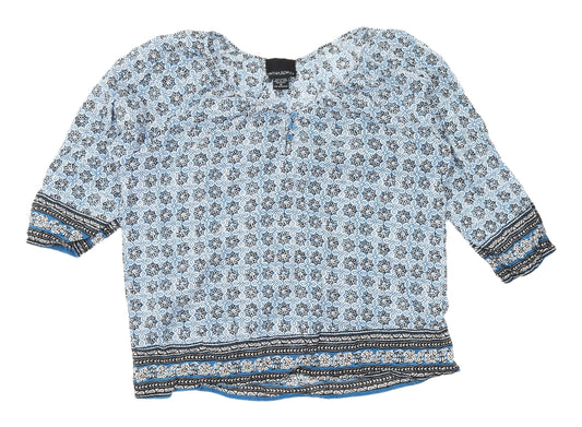 Womens UK Size M Cynthia Rowley Blue Tunic Blouse