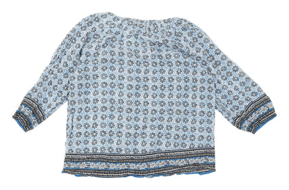 Womens UK Size M Cynthia Rowley Blue Tunic Blouse