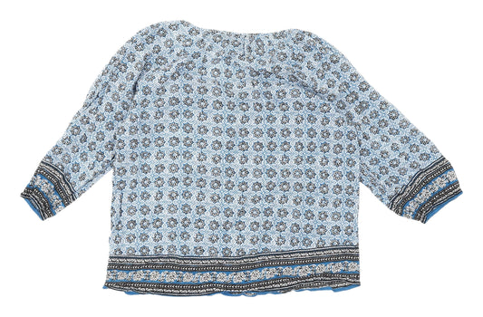 Womens UK Size M Cynthia Rowley Blue Tunic Blouse