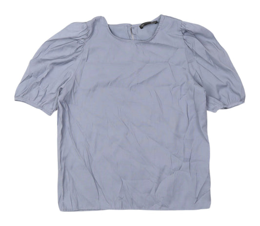 Womens UK Size M Dazy Grey Basic Blouse