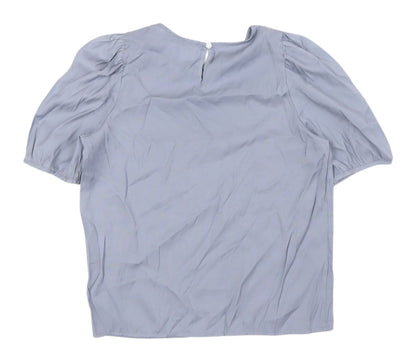 Womens UK Size M Dazy Grey Basic Blouse