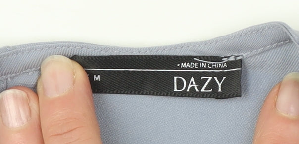 Womens UK Size M Dazy Grey Basic Blouse