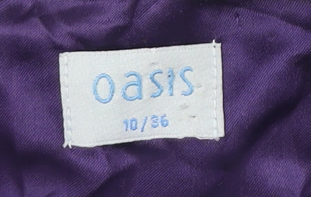 Oasis Purple Sleeveless Beaded Sheath Dress - Size 10